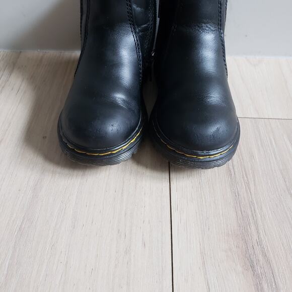 Dr Martens Chelsea Boots Girls 8 Black Leopard Faux Fur Lined Leonore 2976 - Picture 9 of 9